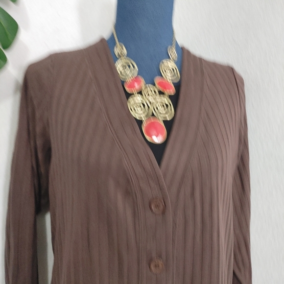 Roaman's Ribbed Knit Cardigan - Picture 4 of 7
